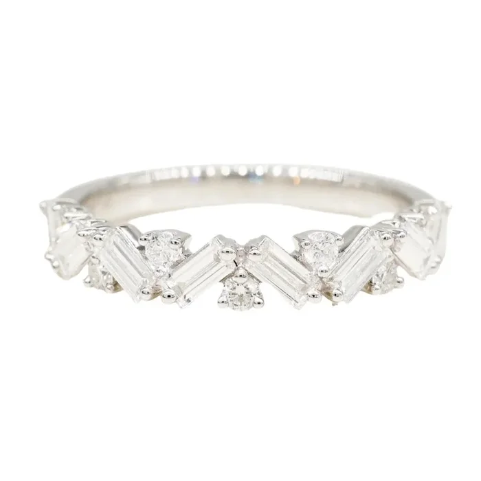 Baguette and Round Diamond Band