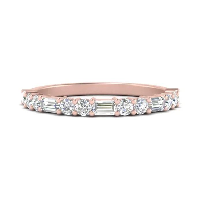 Baguette And Round Thin Stack Band