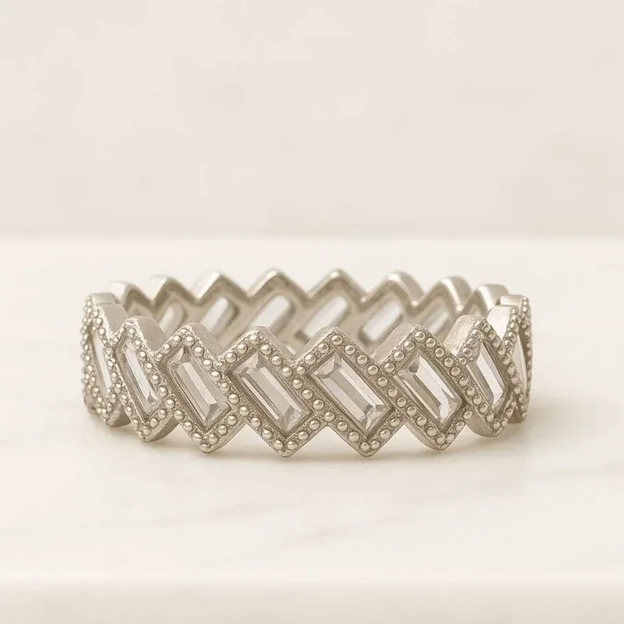 Baguette Cut Lab Grown Diamond Wedding Band