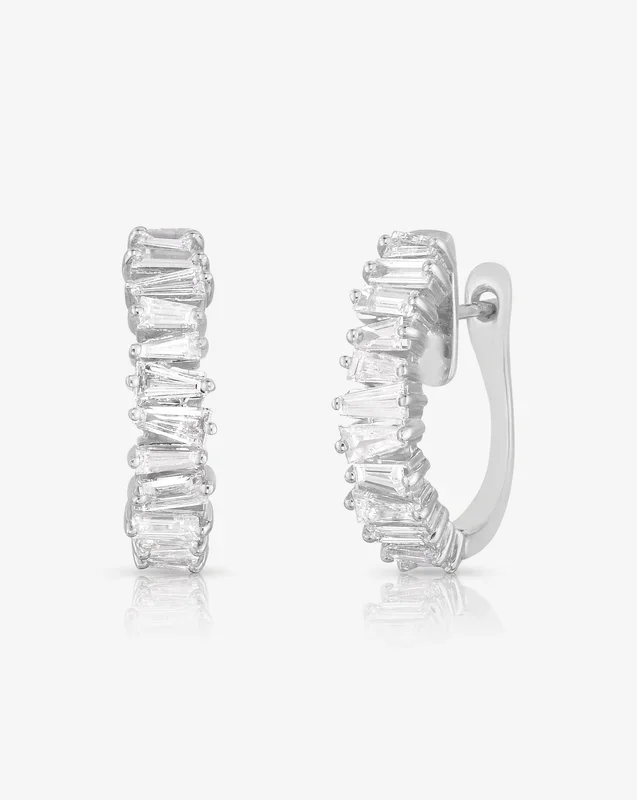 Baguette Lab Diamond Statement Earrings
