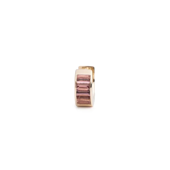 Baguette Pink Tourmaline – True Love : Huggie Earring