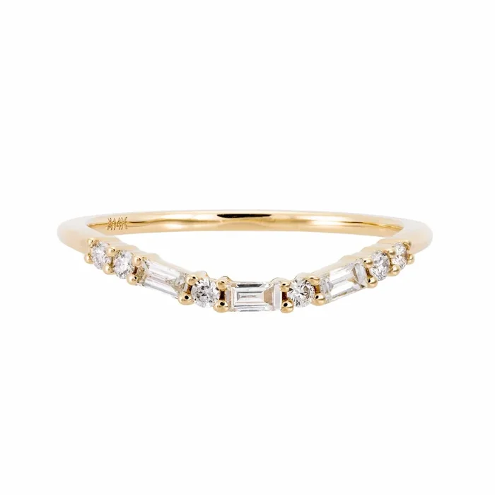 Baguette Wave Wedding Band