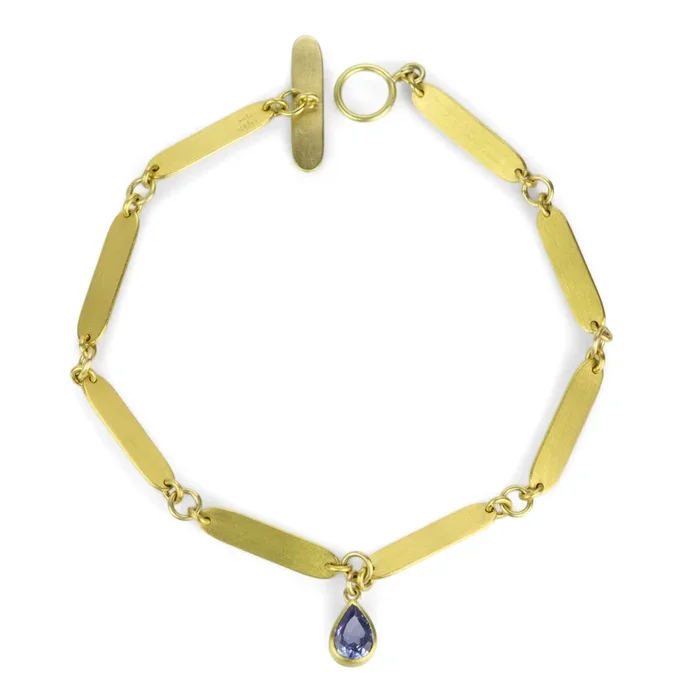 Bamboo Bracelet with Blue Sapphire