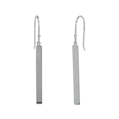 Bar Drop Earrings in Sterling Silver