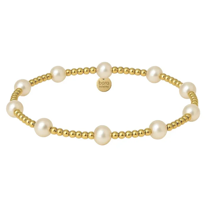 Bara | Gold Filled Beaded Bracelet with Pearls