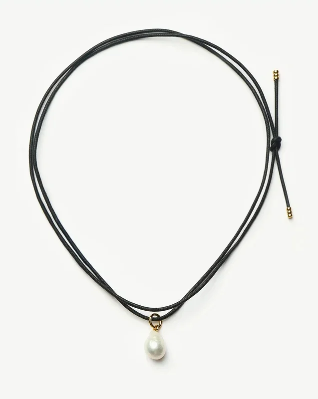 Baroque Pearl Cord Necklace | 18ct Gold Vermeil/Pearl
