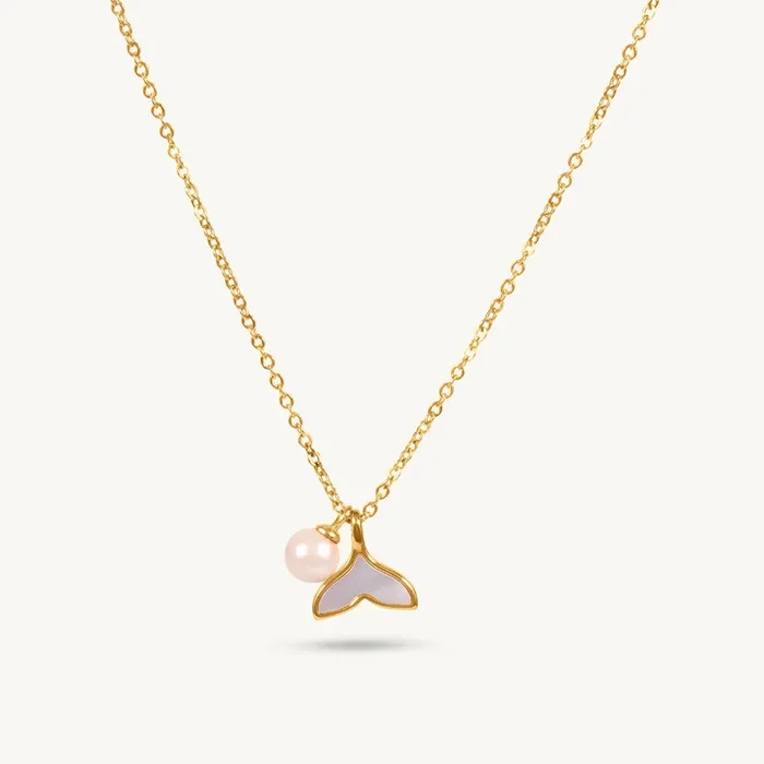 Baroque Pearl Whale Tail Necklace