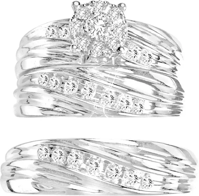 Beautiful 14K 0.63CT Diamond TRIO SET