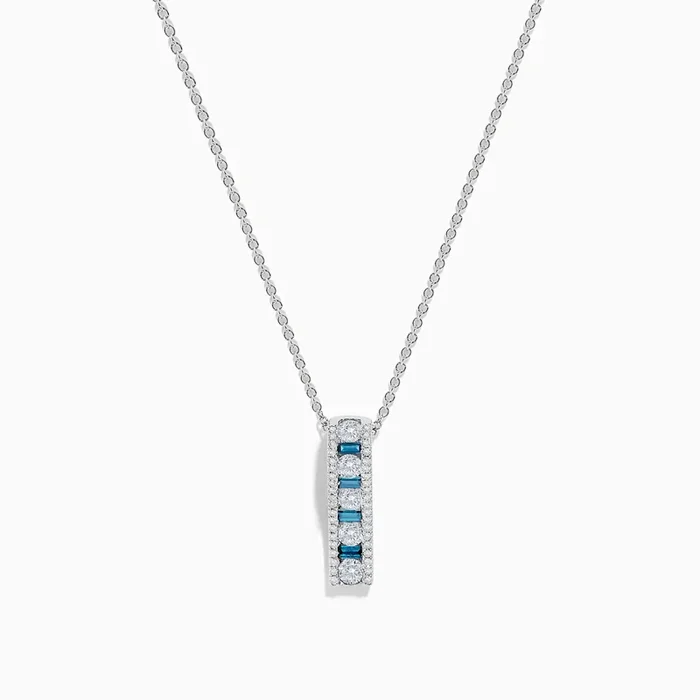 Bella Bleu 14K White Gold Blue and White Diamond Pendant