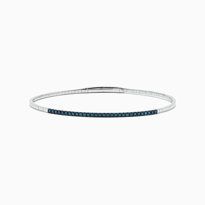 Bella Bleu 14K White Gold Blue Diamond Bangle