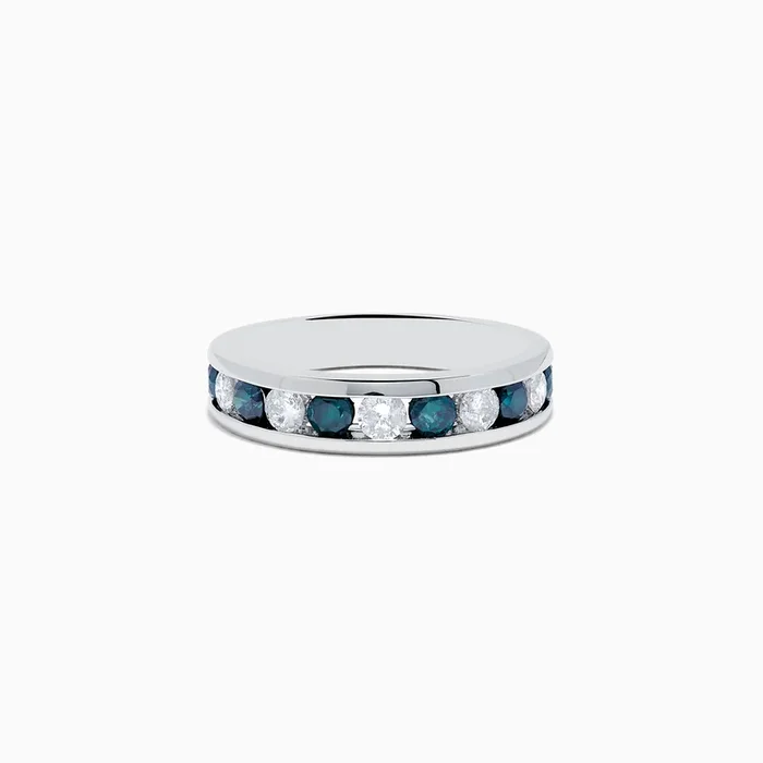 Bella Bleu 14K White Gold White and Blue Diamond Ring