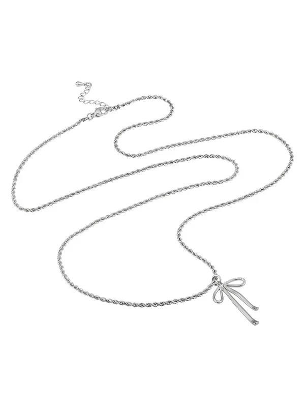 Bella Silver Bow Necklace