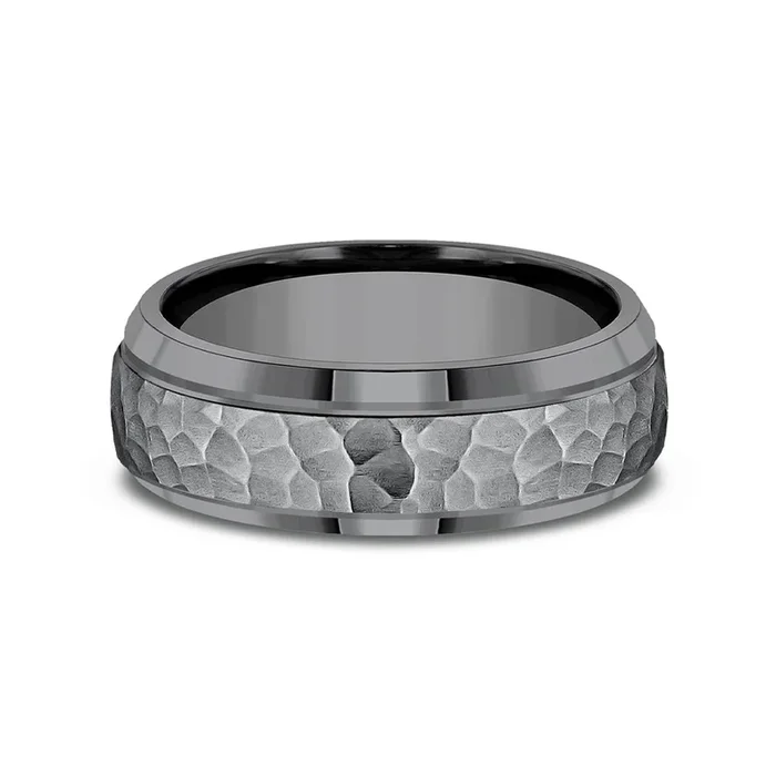 Benchmark® Hammer Finish Tantalum Men’s Band
