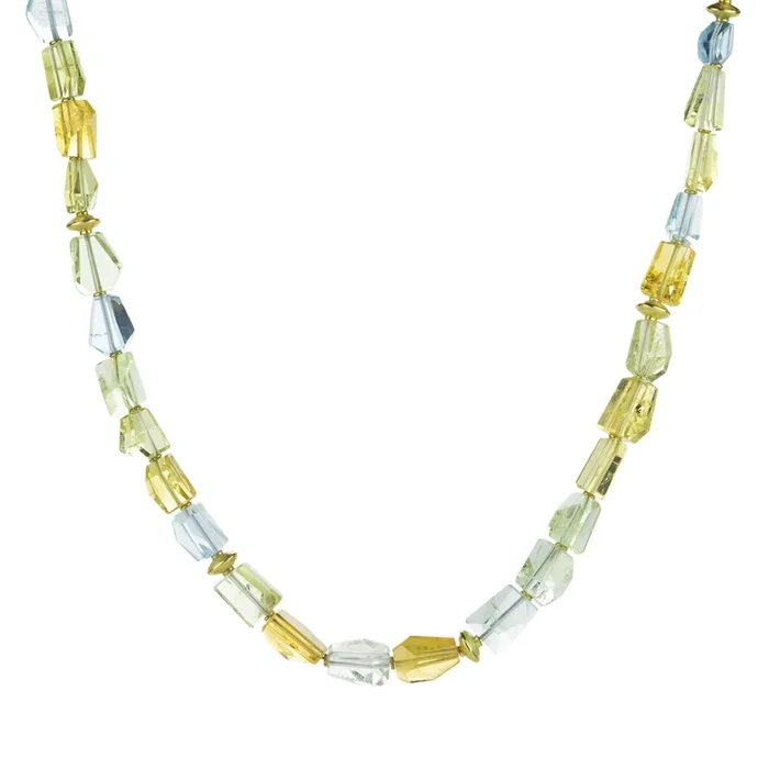 Beryl and Aquamarine Crystal Bead Necklace