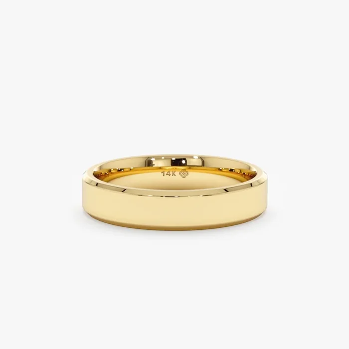 Beveled Edge Wedding Band, Jennifer