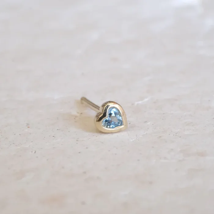 Bezel Heart Earrings | OOAK