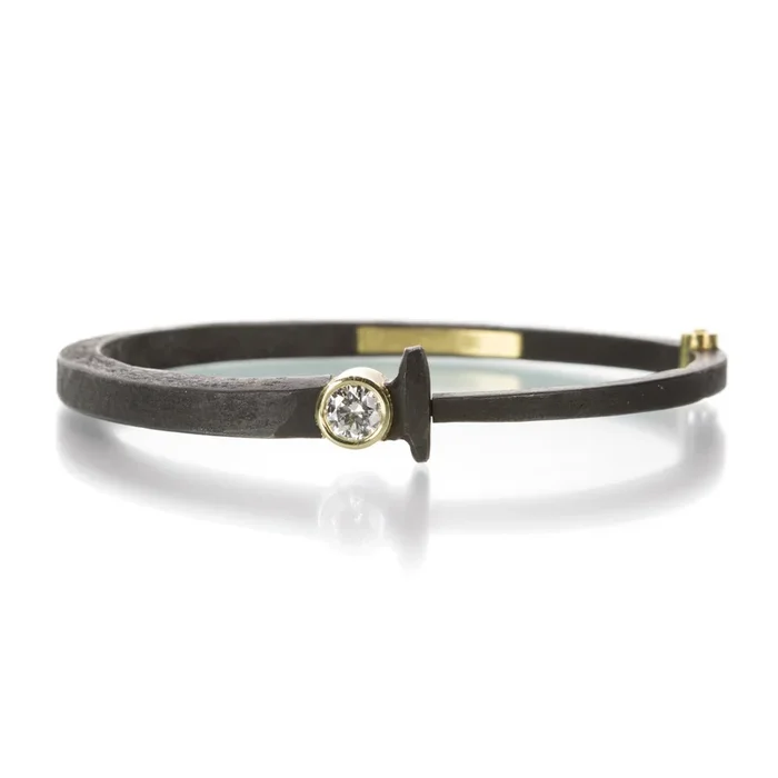 Bezel Set Diamond Nail Bracelet
