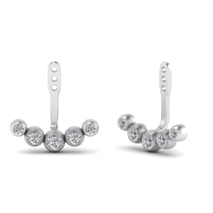 Bezel Set Earlobe Ear Jacket
