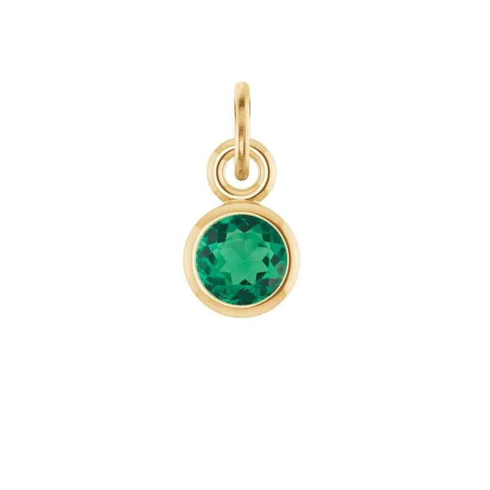 Bezel-Set Emerald Birthstone Charm