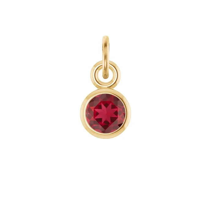 Bezel-Set Ruby Birthstone Charm