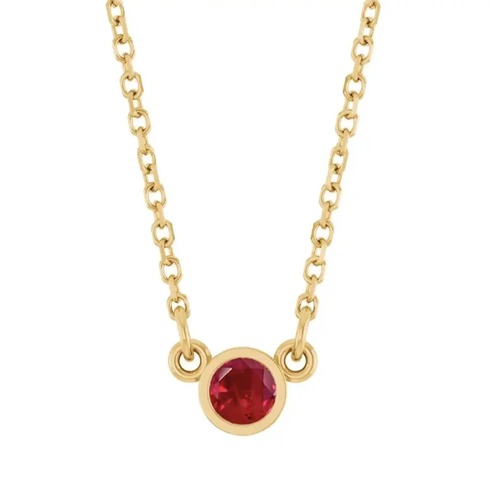 Bezel-set Ruby Necklace