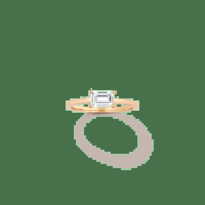 Birthstone Baguette Ring – White Topaz