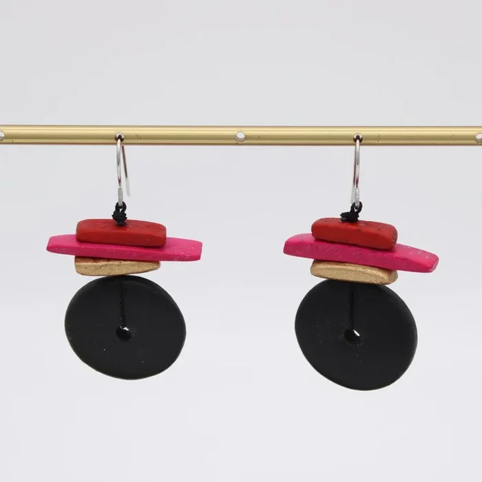 Black and Red Sabrina Earrings