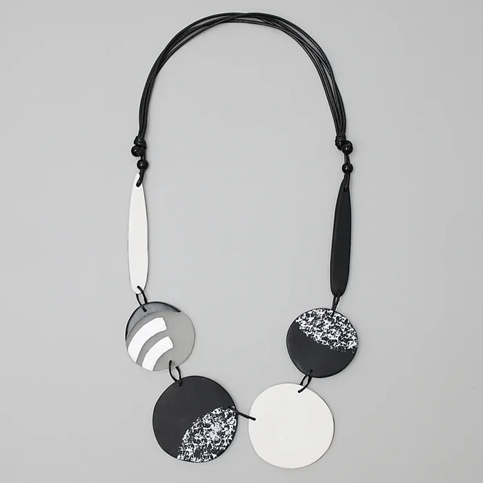 Black and White Eliana Resin Necklace