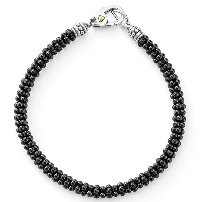Black Caviar Black Ceramic Caviar Beaded Bracelet