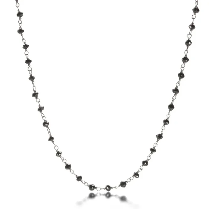 Black Diamond and White Gold Necklace