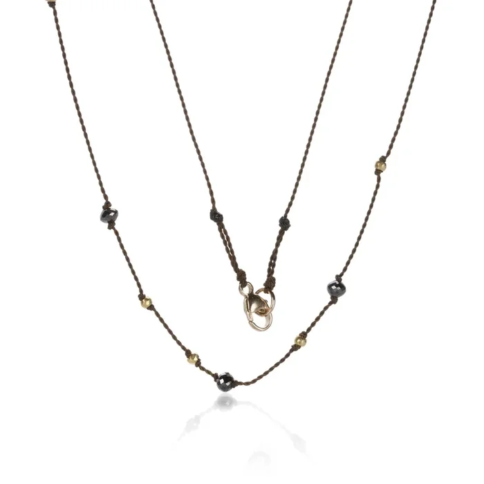 Black Diamond Nylon Cord Necklace
