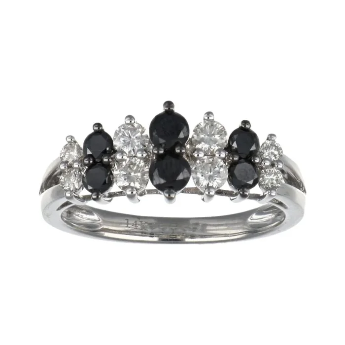 Black Diamond Ring (Black Diamond 0.56 cts. White Diamond 0.44 cts.)