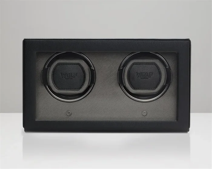 Black Double Cub Watch Winder With Cover