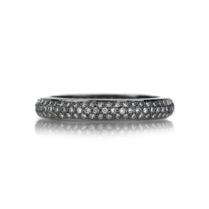 Black Rhodium White Diamond Tire Band