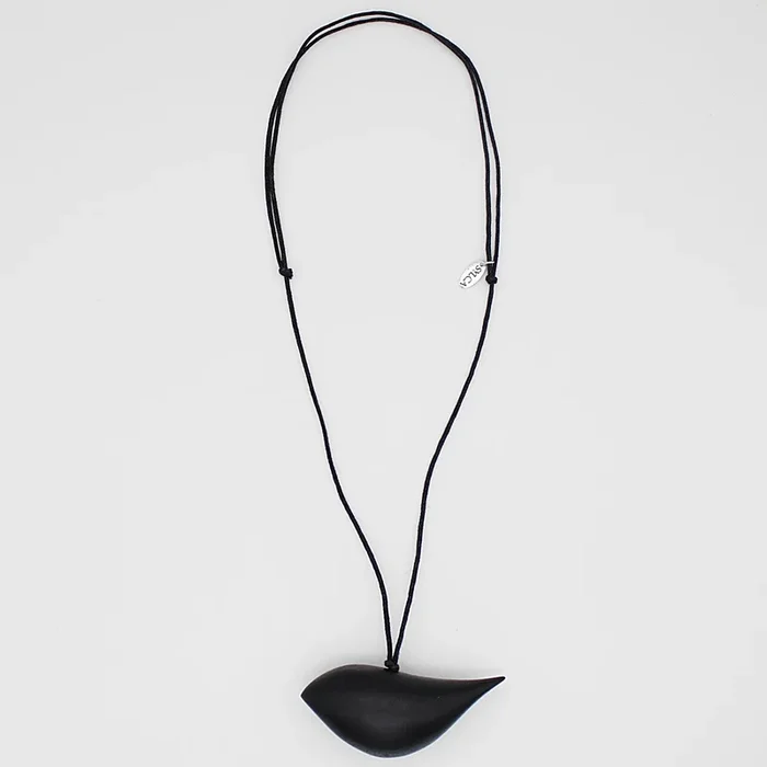 Black Robin Pendant Necklace