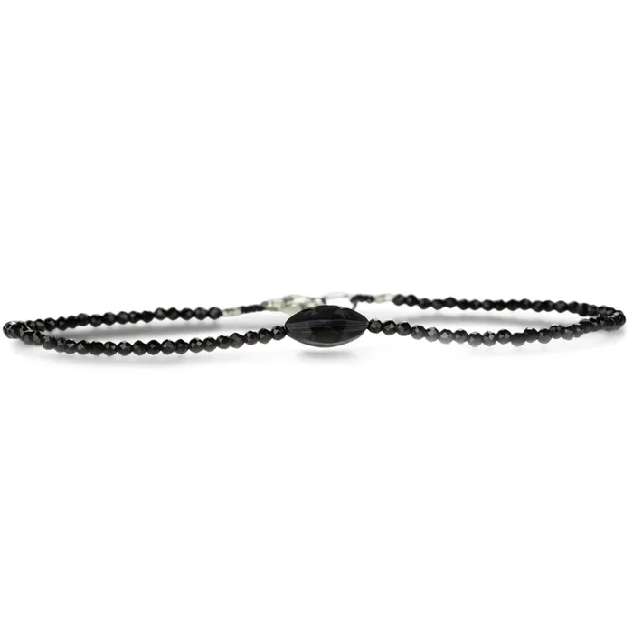 Black Spinel and Tourmaline Beaded Bracelet