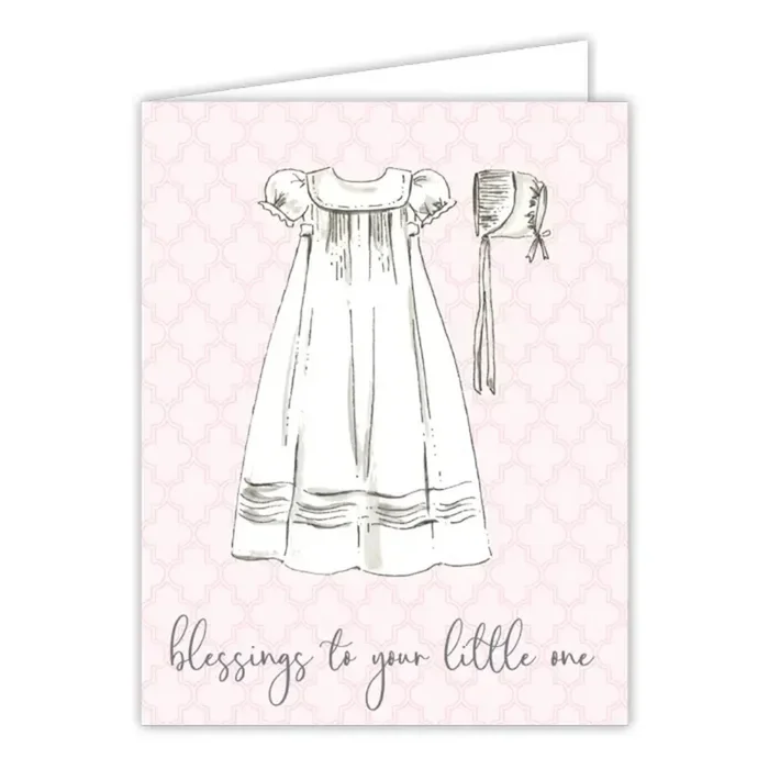 Blessings To Your Little One Christening Gown Greeting Card