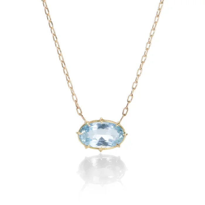 Blue Aquamarine Necklace