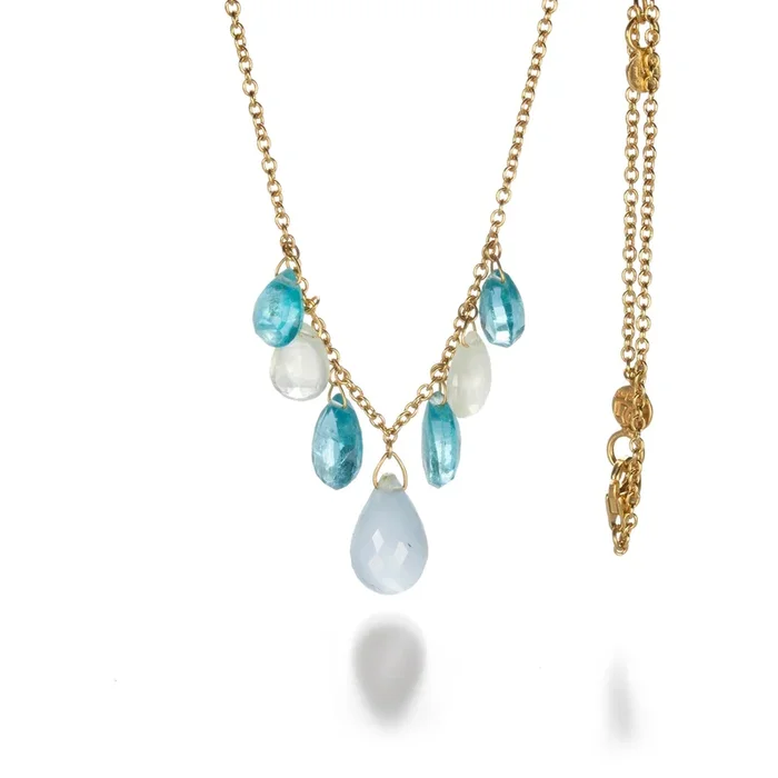 Blue Cluster Necklace