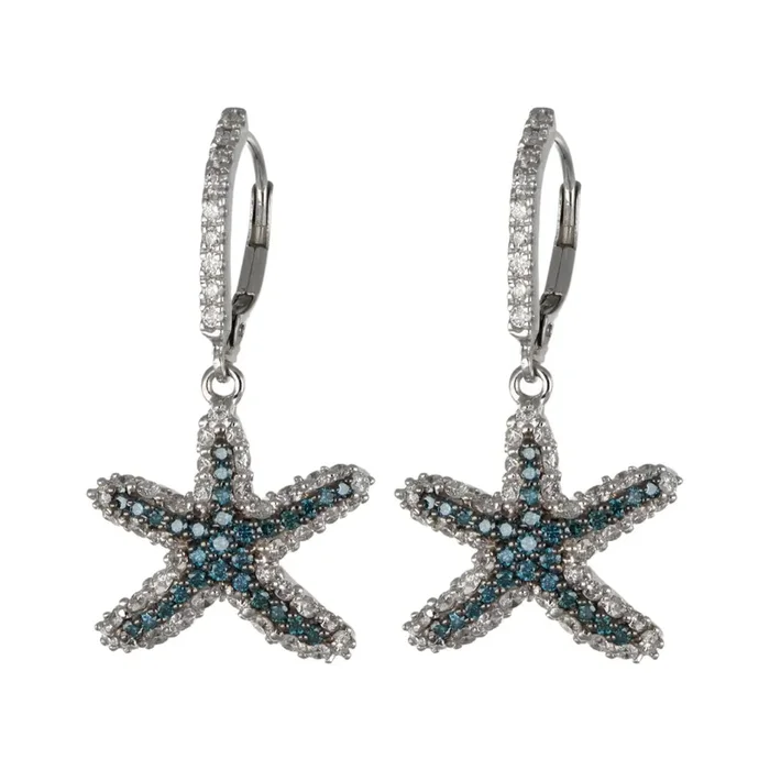 Blue Diamond Earrings (Blue Diamond 1.42 cts. White Diamond 0.7 cts.)