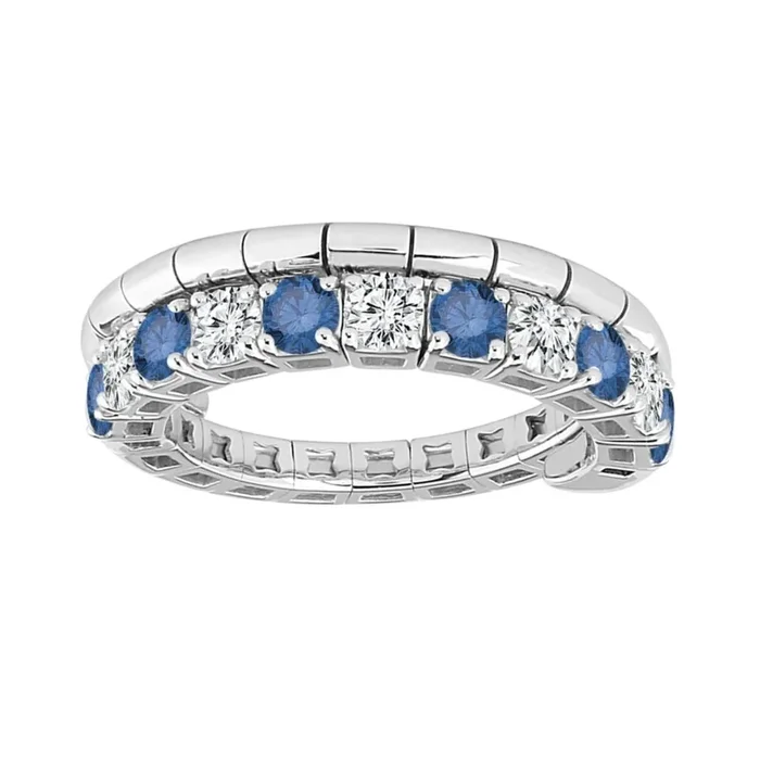 Blue Diamond Flexi Ring (Blue Diamond 0.56 cts. White Diamond 0.46 cts.)