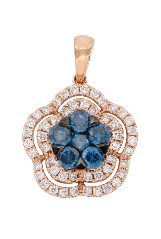 Blue Diamond Ladies Pendant (Blue Diamond 0.54 cts. White Diamond 0.38 cts.)