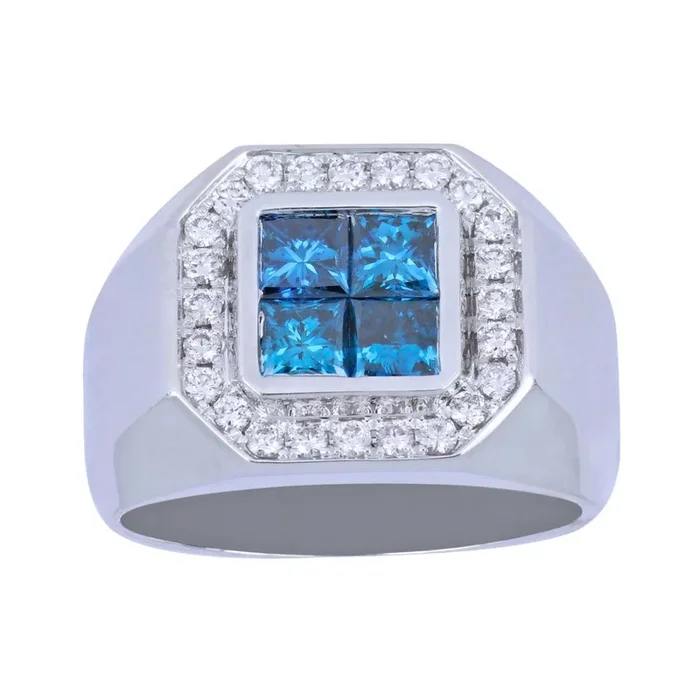 Blue Diamond Men’s Ring (Blue Diamond 2.11 cts. White Diamond Included cts.)