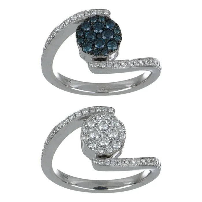 Blue Diamond Ring (Blue Diamond 0.38 cts. White Diamond 0.54 cts.)