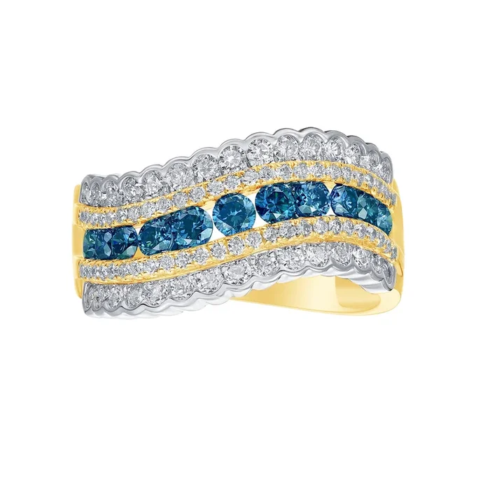 Blue Diamond Ring (Blue Diamond 0.62 cts. White Diamond 0.75 cts.)