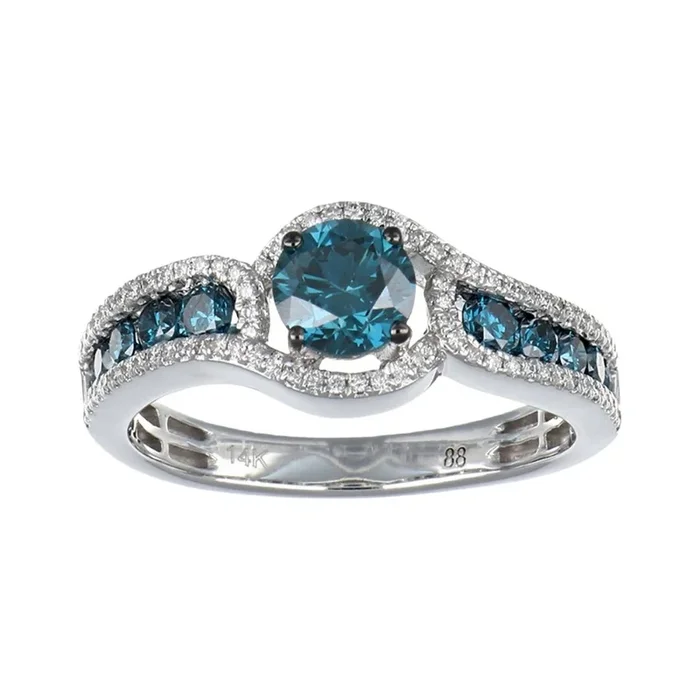 Blue Diamond Ring (Blue Diamond 1.09 cts. White Diamond 0.16 cts)