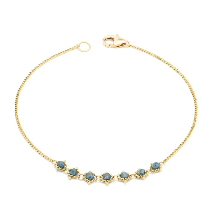 Blue Diamond Row Bracelet in 18k Gold