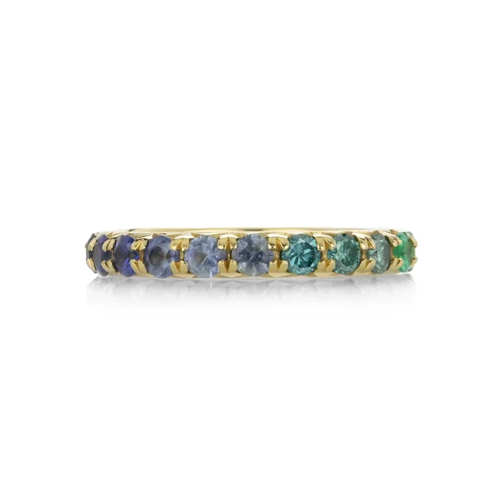 Blue Green Ombre Eternity Ring