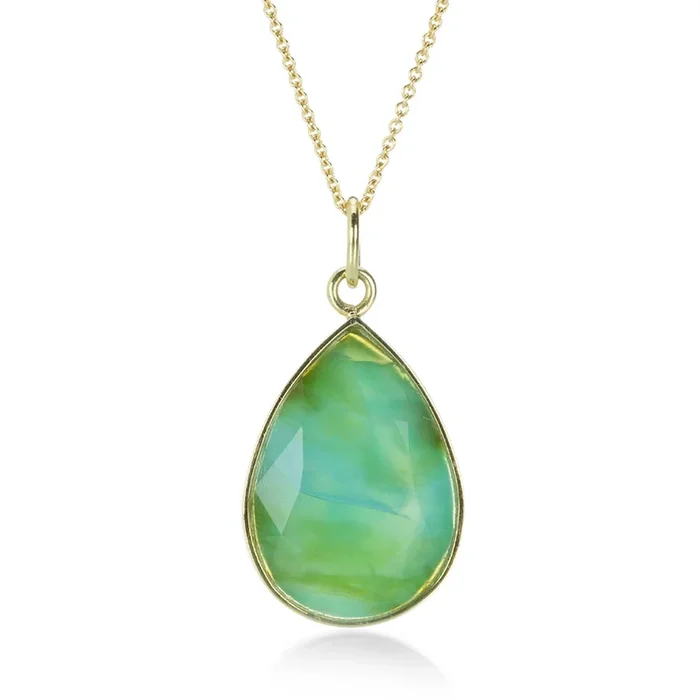Blue Green Peruvian Opal Pendant (Pendant Only)