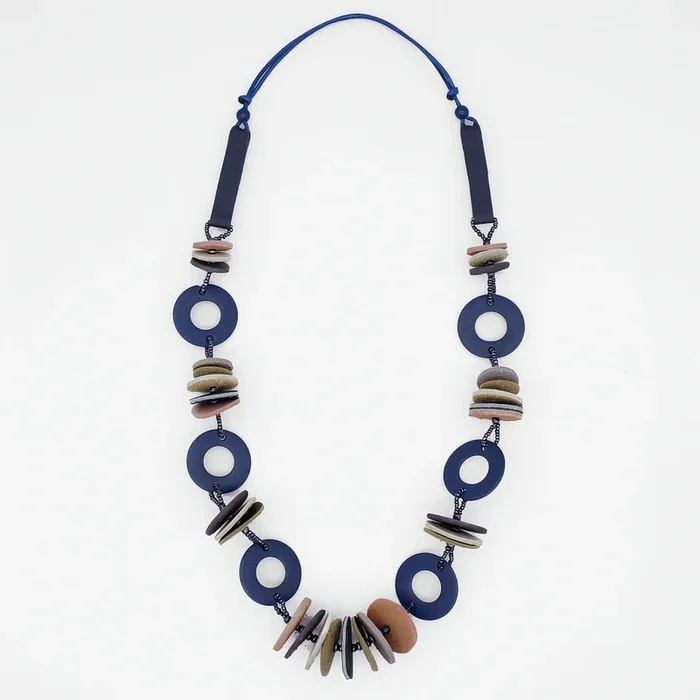 Blue Leather Luxe Spectrum Necklace